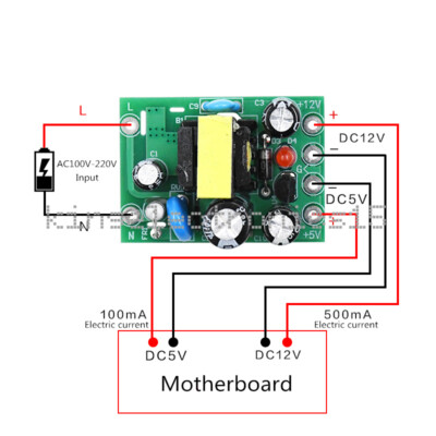 AC 110-220V To DC 5V 12V Switching Power Supply Module Isolation PCB Board