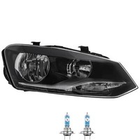 Scheinwerfer Rechts Chrom H7/H7 FüR VW Polo 6R 6C 6R_ Inkl. Osram Lampen