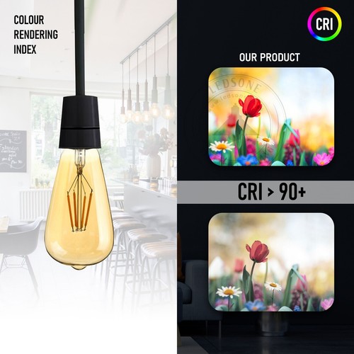 Vintage Retro Style Industrial E27 ST64 4W LED Filament Edison Lamp Light Bulb - Picture 16 of 24