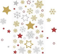 230X Glitzer Sterne Aufkleber Schneeflocken Weihnachten Deko Gold Silber Rot