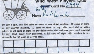 Wild West Casino - Cripple Creek, CO - PC3 Issue Paper Players Club/see details