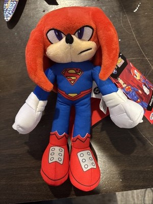 DC X SONIC THE HEDGEHOG KNUCKLES AS SUPERMAN Plushie Plush JAKKS In Hand!!