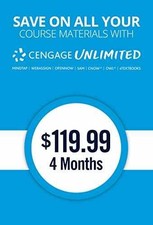 Cengage Unlimited, 1 term (4 months) Printed ...