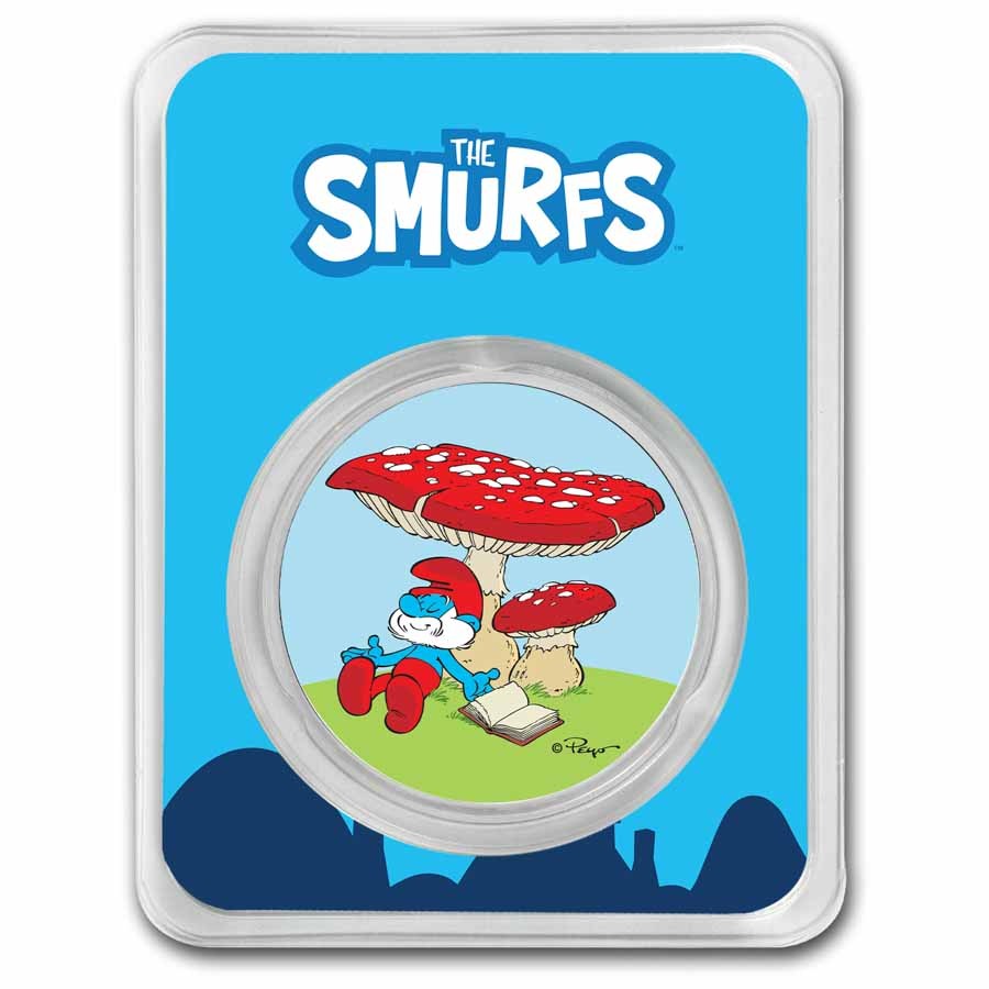 2023 Niue Colorized 1 oz Silver $2 Smurfs Papa Smurf in TEP | eBay