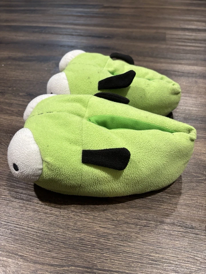 Nickelodeon Invader Zim 罕见复古 Y2K 长毛绒女孩卡通 Peomo 拖鞋幻灯片 — 第 3/4 张图片