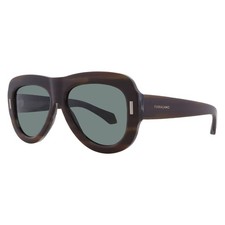 Ferragamo Green Oval Ladies Sunglasses SF2029SE 221 57 SF2029SE 221 57