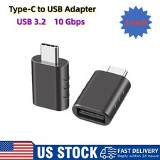 2 Pack USB-C Male to USB A Female Adapter Converter OTG Type C 10Gbps USB3.2