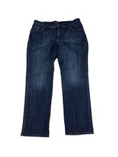 Lee Women's Straight Leg Jeans Dark Wash Denim Size 16 Medium M 34X30