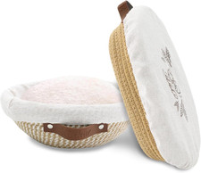 Banneton Bread Proofing Basket Set   2 Round  Oval Cotton Rope Baskets