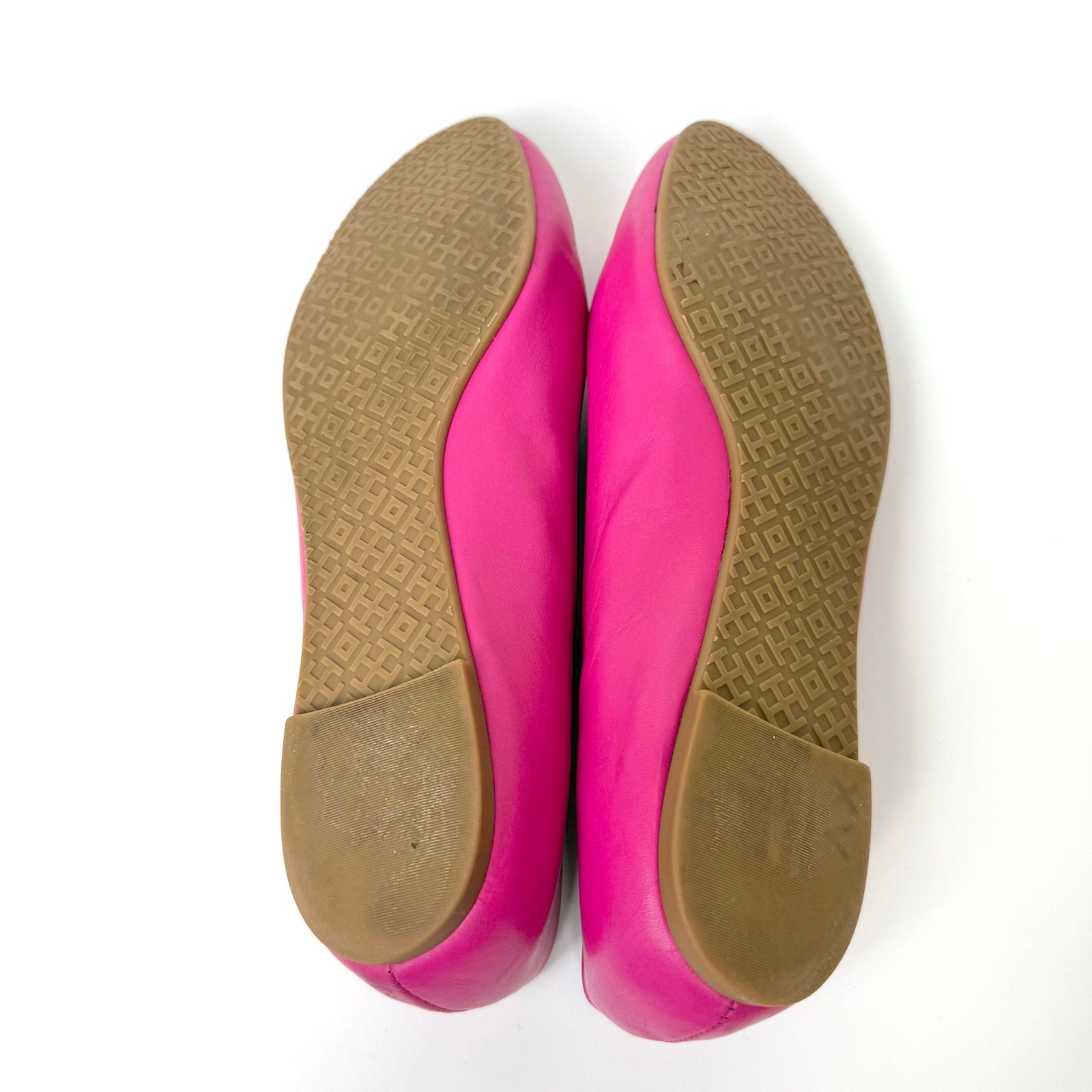 Tory Burch Lowell Ballet Flats Round-Toe Magenta Leather with Double T Logo 8.5M thumbnail 13