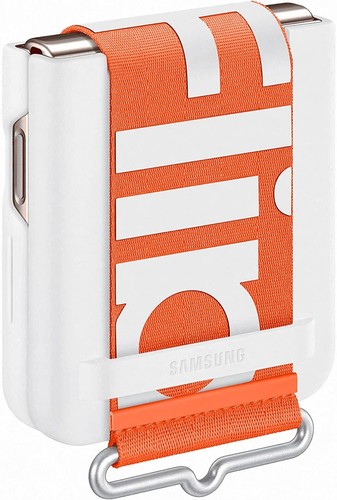 Samsung Galaxy Z Flip 4 Silikon Hülle mit Band Weiß - EF-GF721TWEGWW - Bild 3 von 6
