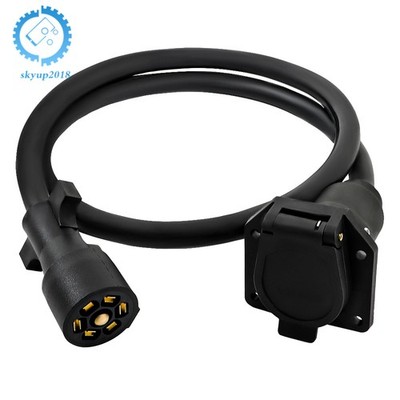 7 Way 6 Ft Trailer Extension Cord Trailer Plug Inline Cord Wire Harness Cable