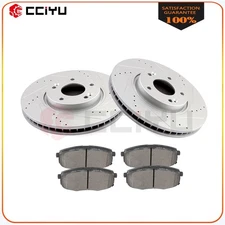 Front Drilled Slotted Brake Rotors & Metallic Pads For 2010-2013 Kia Forte Koup