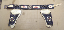 Vtg GENE AUTRY TOY 45 CAP GUN DOUBLE HOLSTER SET VHTF - NO GUNS