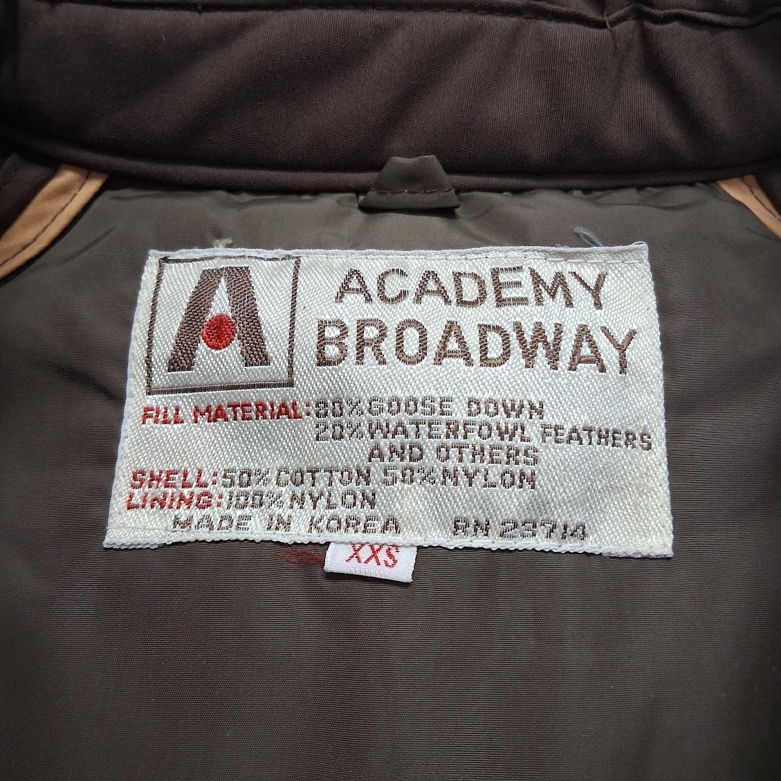 VTG NWT 80s Unisex  Academy Broadway Goose Down Puffer Dual Color Coat Size XXS