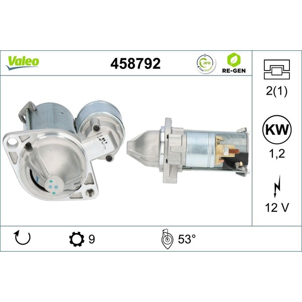 Anlasser Starter 12 V 1,2 Kw 9 ZäHne Valeo Passend FüR U.A. BMW 1Er-image