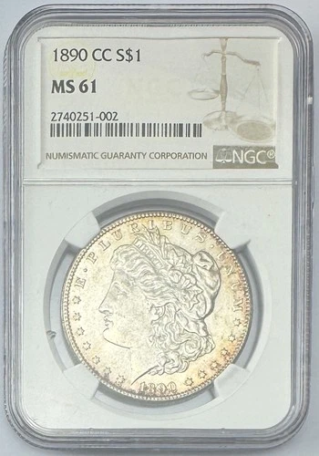 1890-CC Carson City Mint NGC MS61 Morgan Silver Dollar P342