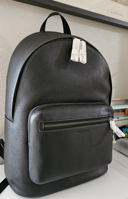 COACH NWT CX141 West Backpack Black Pebble Leather Designer Backpack