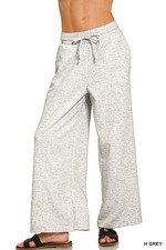 Zenana Scuba Drawstring Wide Leg Pants - Large