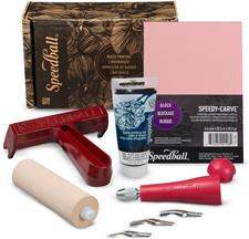 Block Printing Starter Kit with Ink, Brayer, Lino Handle  Cutters   Speedy-Carv