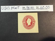 US Scott # U 211 Mint Cut Square SCV $ 80.00