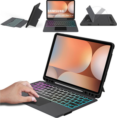for 12.4 inch Samsung Galaxy Tab S9 FE+/S9+/S10+ Case with Detachable Keyboard :