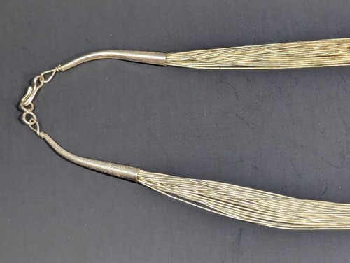 Vintage Navajo Sterling Silver Liquid Necklace 24" 20 Strands - Picture 13 of 24