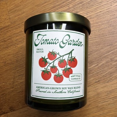 West Coast Candle Tomato Garden Candle Co 9 oz Green Soy Wax Blend Small Batch