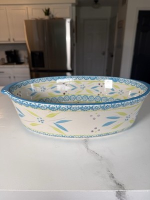 Temptations Old World 2.5 Qt  Baker Deep Dish Pie Pan  Turquoise
