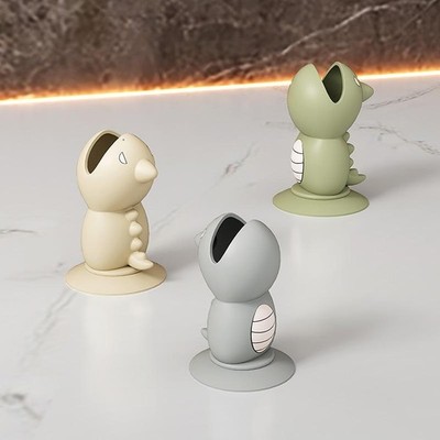 Multifunctional Cartoon Silicone Small Fish Toothbrush Holder Base Bathroom
