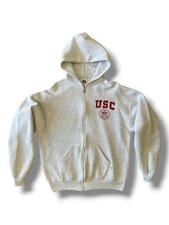Vintage 90s Russell Athletic USC Trojans Zip Up Sweater Size Large