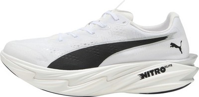 Puma Deviate Nitro Elite 4 Womens Running Shoes White Lightweight Run Trainers