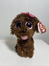 Ty Beanie Boos 6 inch MADDIE the Brown Poodle Dog Glitter Eyes MWMT