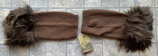 Peruvian Connection Fur Trimmed Leg Warmers Women  s Brown Alpaca Acrylic Wool