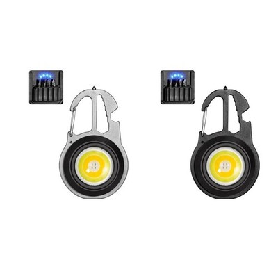 Rechargeable Keychain Flashlight 7 Light Modes Light Flashlights Can Opener