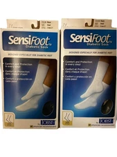 (2) Jobst SensiFoot SMALL Black Crew Style Diabetic Sock