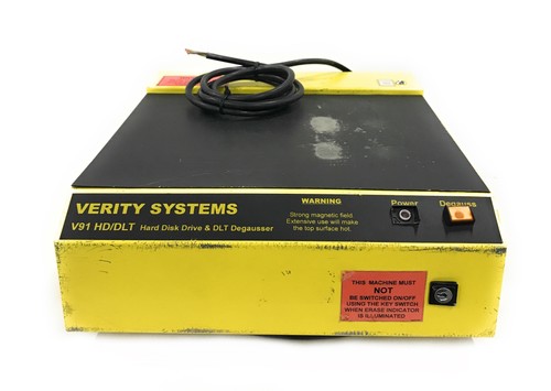 Verity Systems V91 HD/DLT Table-Top Bulk Degausser 7,000 Gauss for HDD/DLT Tapes