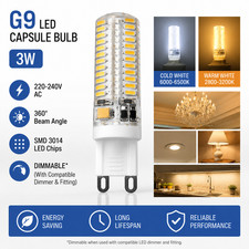 G9 LED Bulb 3W Dimmable Warm White 3000K 220-240V SMD 3014 Capsule Energy Saving