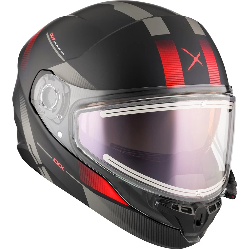 CKX Matte Red Contact Full Face Snowmobile Helmet Edge Electric Shield DOT Foto 2 de 4
