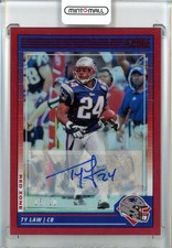 2024 Panini Score Ty Law Signatures Red Zone 197 Auto 15/20 New England Patriots