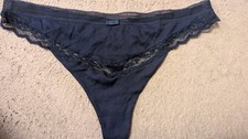 EX STORES  NAVY  LACE TRIM  THONG  SIZE UK EXTRA  LARGE  NEW   BARGAIN