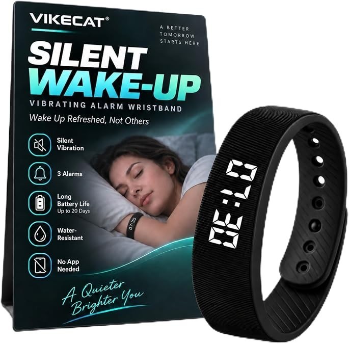 Vibrating Alarm Wristband Clock Watch for Heavy Sleepers, Fit Sleeps Rise Bracel