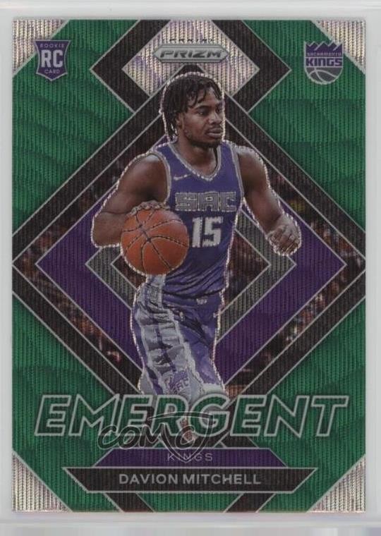2021-22 Panini Prizm Emergent Green Wave Prizm Davion Mitchell #25 rf2