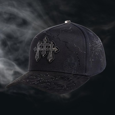 BIGG BOSS TRES CRUCES ALL BLACK SNAPBACK HAT BB3CRUZRAYO BKOUT