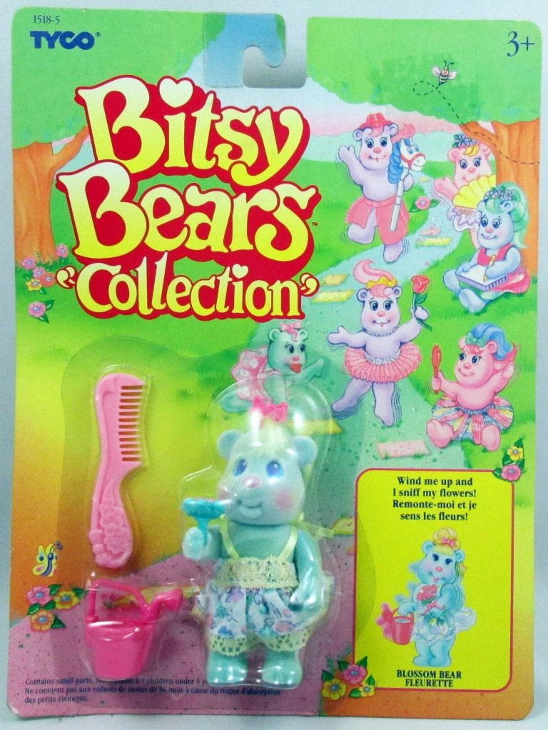 Bitsy Bears Tyco Blossom Bear Fleurette figurine vintage rose miniature de collection