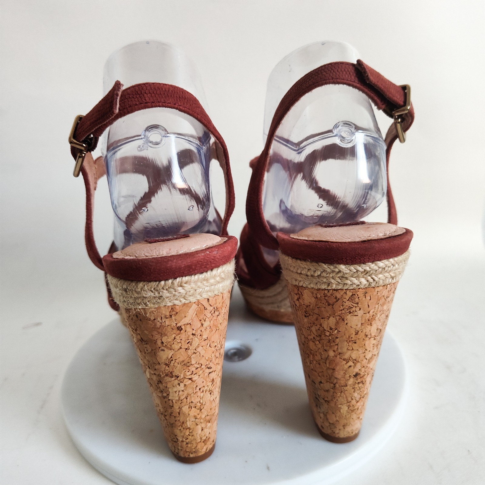 APL Sandali Nurture Boho misura 9 5 tacco a blocco pelle bordeaux fodera superiore cinturino