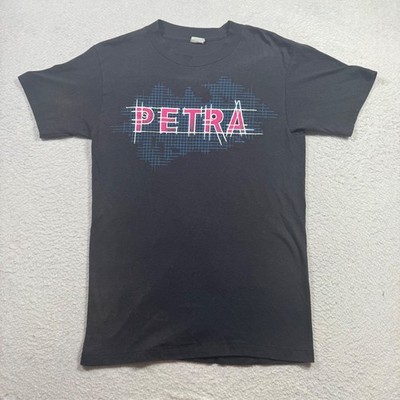 Petra T-Shirt Mens Large Black Good 1986 Back to the Street Tour Vintage Rock