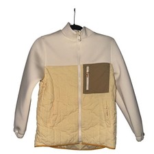 ZARA Girls Quilted Colorblock Jacket Cream Yellow Size 11-12