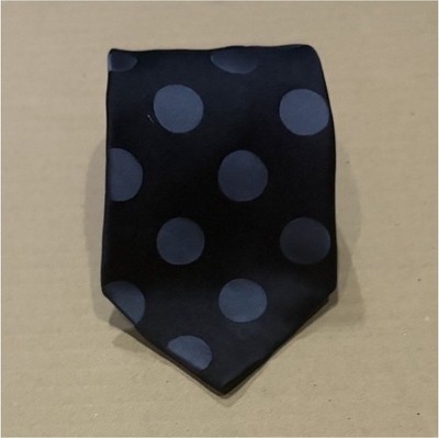 Pierre Balmain Men's Black/Gray Polka Dot Pointed Necktie Tie