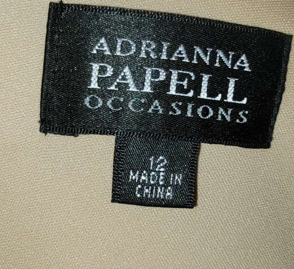 Y2k Adrianna Papell Sz 12 Womens Victorian Gold Satin Lace Babydoll Maxi Dress - Image 3 of 4